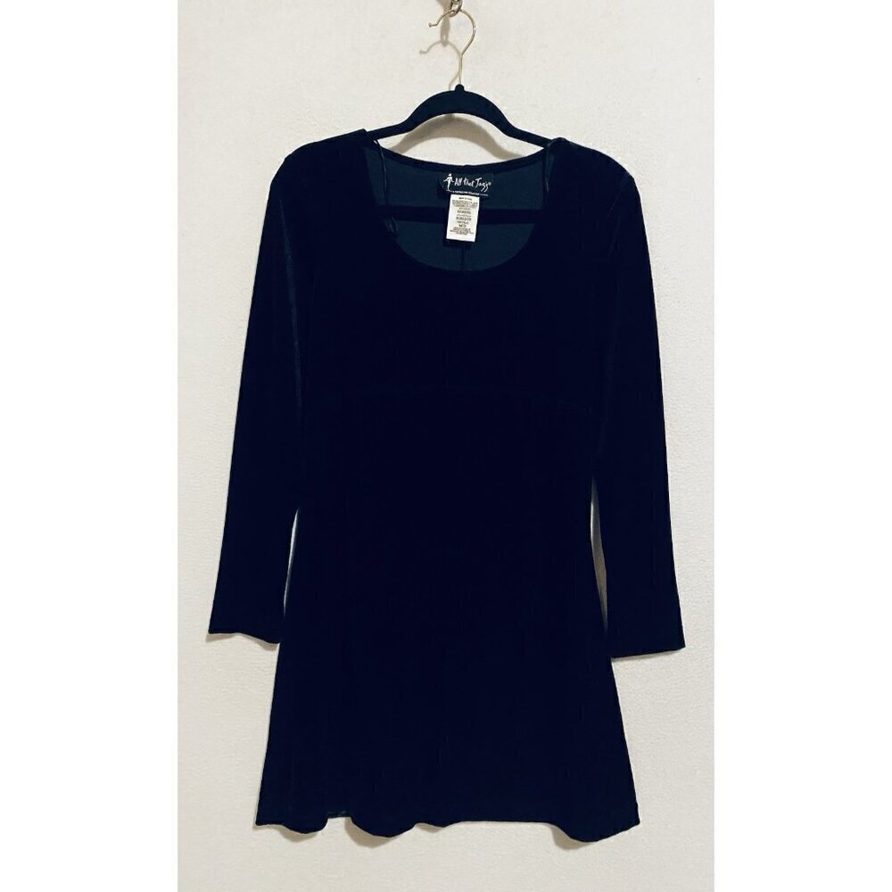All That Jazz Dress Womens Medium Black Velvet Babydoll Whimsigoth WItchy Y2K